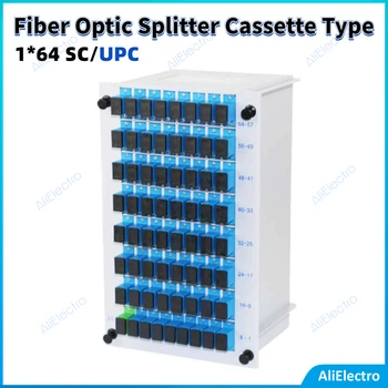 1*64 SC/UPC Fiber-optički Razdjelnik 1x64 Optički PLC Razdjelnik Trake okvir Umetanje Kartice Vrsta Optičke FTTH PLC Razdjelnik