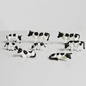 1/87 Razmjera Model Mini Crno-Bijela Krava Izgradnje Željezničke Šumski Krajolik Izgled Izgleda Diorama Plastike