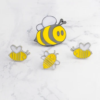 10 kom. / lot emajl igle životinja nasmijana медоносная pčela je insekt broš traper jakna pin zakopčati košulju ikonu životinja nakit 