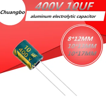 10 kom./lot Visoke kvalitete 400V10UF 400 10 μf 8*12 mm 10*13 mm 10*17 mm low ESR/impedancija высокочастотный aluminijski elektrolitski kondenzator