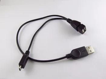 10шт Micro USB 5 Pin Host OTG Kabel SA USB Napajanjem Muški Ženski Tableta 20 cm 32 cm