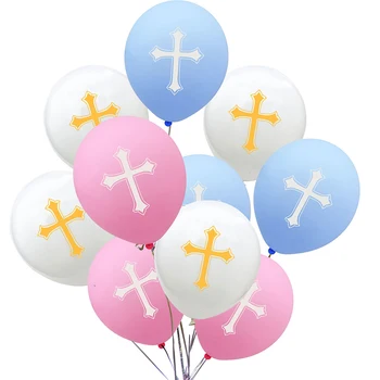 12-inčni Križ Lateks Balona Krštenje Djeteta Rođendan Pun Scena Ukrasa za Uskrs Križ Balon Je Loptu Plutajući