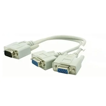 15-Pinski VGA Priključak na Priključnice 2 Y-Oblika Razdjelnik Video Kabel SVGA Adapter Za Monitor Produžni kabel Pretvarač za PC TV Projektori