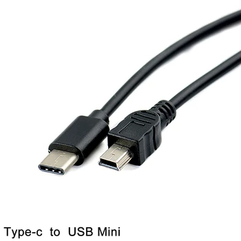 1pc USB Type-c na Mini USB-USB Kabel-C Priključak Mini-B Priključak Pretvarač Adapter Olovni Kabel za prijenos podataka 30 cm