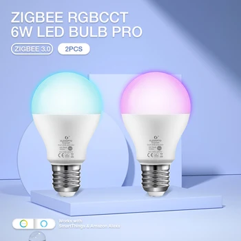 2 Kom. Затемняемая led žarulja Gledopto 6 W, žarulja Pro Kompatibilna S Zigbee 3.0 SmartThings Tuya Amazon APP Alexa Voice RF daljinski Upravljač