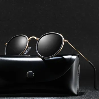 2020 Kružne Polarizirane Sunčane Naočale Muške Sunčane Naočale Polaroid Ženske Naočale U Metalni Okvir Sa Crnim Staklima Naočala Za Vožnju UV400