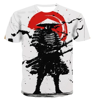 2021 Nova Cool Muška majica okruglog izreza i po cijeloj površini japanskog samuraja, Modni Ulične dječje majice u stilu hip-hop sa po cijeloj površini ninja u stilu харадзюку