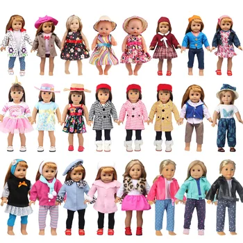 2022 Novi Modni Zimski kaput + Hlače + Šešir, Komplet odjeće za lutke, Kostim, 18 Inča, Američka lutkarska odjeća za djevojčice, Pribor, Igračke za Djevojčice