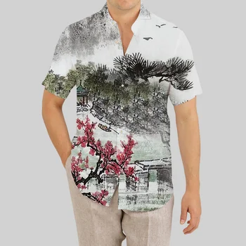 2023 Nove Havajskih Košulja Muška Odjeća s Uzorkom Grafike Muške Majice Kratkih Rukava Japanski Odjeća Odjeća Оверсайз Majica Za Dječake