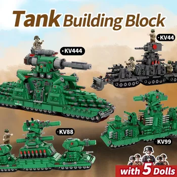 2280 KOM. MOC Vojna Uniforma Drugog Svjetskog Rata Sovjetski Savez je Vojska KV-44 Težak tenk vojna oprema, oružje je Gradbeni Blok model cigle igračke poklon