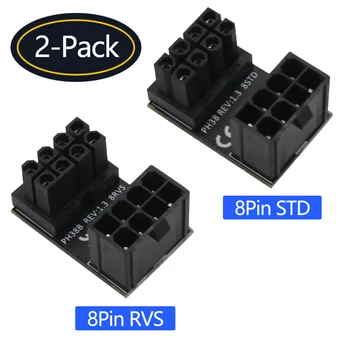 2x ATX i 8-pin Adapter za Napajanje s kutom od 180 Stupnjeva za Grafičke kartice Kutni Okretni Priključci Kutni Adapter Napajanja za Stolni PC