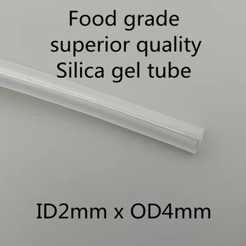 2x4 Silikonska Cijev ID 2 mm OD 4 mm Prehrambena Fleksibilna Cijev Za Piće Postojanost Netoksični Transparentno