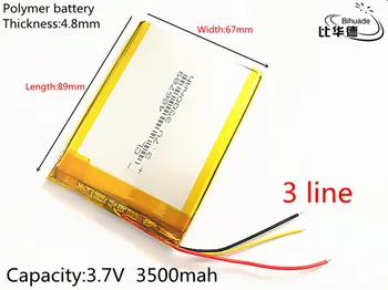 3 linije 3,7 3500 mah 486789 Litij-Polimer Li-Ion li-ion Punjiva Baterija stanica Za Mp3 MP4 MP5 GPS Oprema za PSP bluetooth mobilni