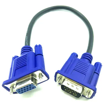 30 cm 50 cm VGA Kabel od muškaraca i žena Pletena Prekidni High Premium HDTV računalo VGA TV zaslon signal kratkom M/F Produžni kabel