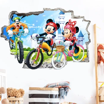 3D animirani film Mickey i Minnie Mouse kućni naljepnice za zid naljepnice za dječje sobe dječje sobe zid umjetnost dječji zabavni park DIY poster