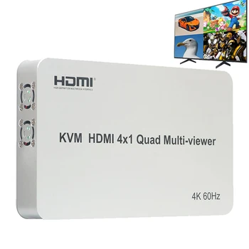 4K 60Hz KVM HDMI Multi-viewer 4X1 HDMI Quad Ekran Multiviewer s besprijekornu 4 U 1 HDMI Multi viewer Za USB Tipkovnicu, Miša PC