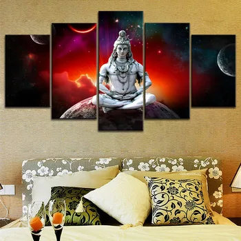 5 kom. Gospod Shiva Zvjezdano Nebo Plakat Zid Art Dekor Modularni Slike na Platnu HD Tiskane Slike Za Dnevni boravak Uređenje Spavaće sobe