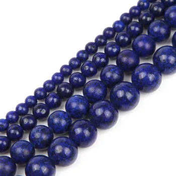 6/8/10 mm Perle od Prirodnog Kamena, lapis Lazuli, Okrugle Perle za Izradu Nakita, Ogrlica, Narukvica Ručno 