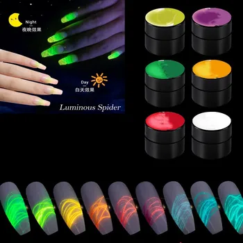 6 Limenki/lot 8 ml Crtanje Slikanje UV Led Gel Lak za nokte Gel-man 3D Žice Svile Linije Dizajn Manikura Sjajni Gel za Nokte
