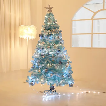 60 cm Plava Božićno Drvce Umjetna Dekoracija Potpuna Drvce s Čvrstim Metalnim Držačem za Kućne Zurke Novi Djed Mraz Božićno Drvce ff04