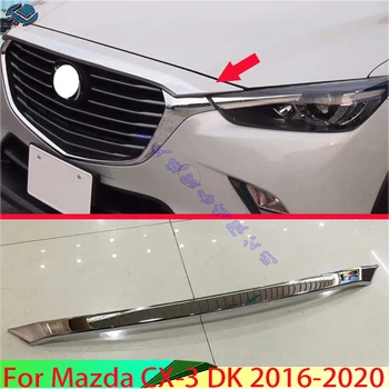 ABS Kromirani Prednji Hauba Hauba prednja Gril Maska Branik Za Usne Mreže Navlaka Masku Kit Za Gradnju Auto Oznaka Za Mazda CX-3 DK 2016-2020