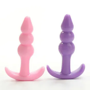 Analni čep za odrasle Seks-igračaka, Analni seks je Blaženstvo za početnike! Soft analni čep TPR za muški i ženski Analni Seks-igračaka, pink /ljubičasta