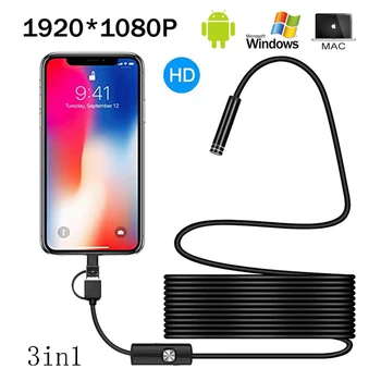 Android USB Kamera Mini Endoskop Skladište na Kabel 1 m 5 m 10 m Led Lampa za Popravak Automobila Cijev Provjerite USB C Endoskop