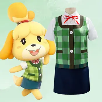 Animal Crossing Isabel Cosplay Odijelo Igra Animal Crossing Nove Horizonte Odijelo Ženska Uniforma Odijelo Rep Kape