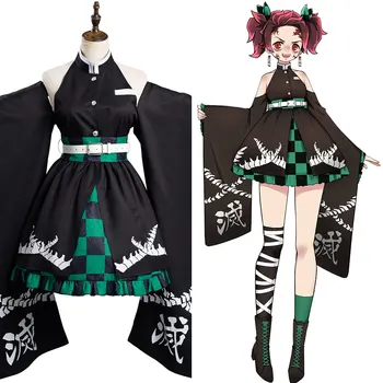 Anime Demon Slayer Kamado Tanjirou Cosplay Odijelo Odjeću Kimono Haljina Halloween Карнавальный Odijelo