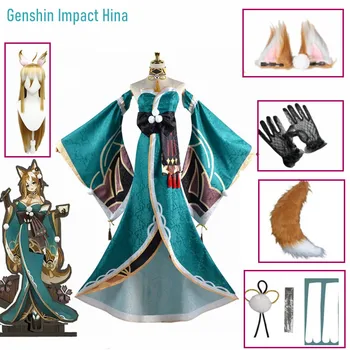 Anime Genshin Impact Miss Kinin Косплэй Gorou Za Žene Cotume Kimono Komplet sa Rep i Uši Genshin Goro Ženske haljine Odijela Lider Prodaje