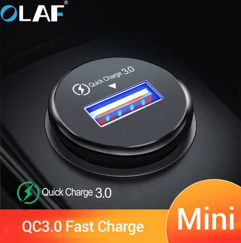 Auto USB punjač Olaf Quick Charge 3.0 2.0, Punjač za Mobilni Telefon, 2 USB Priključka, Brzi Punjač za iPhone, Samsung, Tableta, Auto Punjač