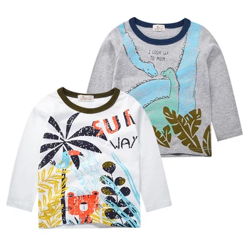 Be-Top/Dječje majice za dječake, jesenje dječje majice s uzorkom Dinosaura, casual okrugli izrez, top sa dugim rukavima, Odjeća za djecu
