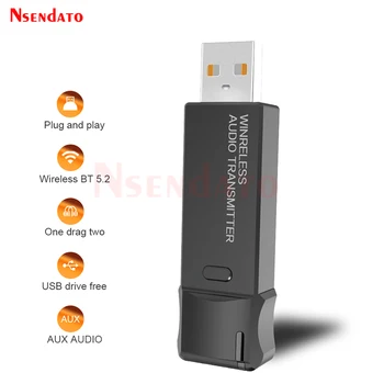 Bežični USB Bluetooth-Kompatibilni Аудиоадаптер V5.3 s priključkom AUX 3,5 mm aptX LL za slušalice, Zvučnici, tv, PC, PS4
