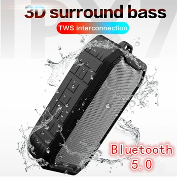 Boombox Prijenosni Bežični Zvučnik Bluetooth 5,0 Zvučnik S IPX7 Vodootporan Mini Stupac Kutija Zvučnik Podržava TF kartice/USB/AUX/FM
