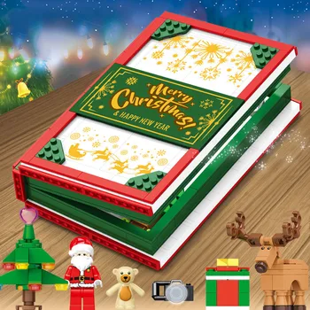 Božićno Selo Zimski Kuća Stručne Skupove Djed Mraz Figurice Ideje Knjiga Gradivni Blokovi Božićne Igračke