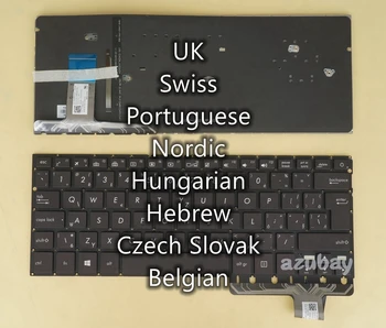 Britanska Švicarski Portugalski Nordijsko Mađarskog hebrejski Češki-Slovački Belgijski Tipkovnica Za ASUS ZenBook UX330CA 0KNB0-2601HU00 s pozadinskim osvjetljenjem