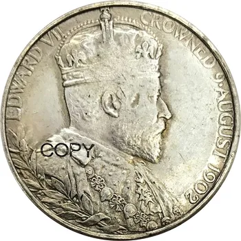 Britanski povijesni medalje Krunski Eduardo VII 1902 Posrebreni ili mesing, metalne ili rijetke bakar metalne fotokopirni kovanice
