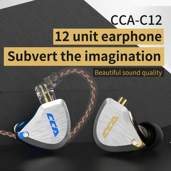 CCA C12 Metalik Slušalice 5BA + 1DD Hibridni 12 jedinica HI-FI Woofera Slušalice s redukcijom šuma Slušalice Мониторные Slušalice KZ ZSX ZAX