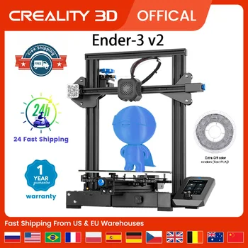 CREALITY 3D Pisač Ender-3 V2 Novi je 4,3 Inčni LCD zaslon u Boji s sučelje sučelje, Карборундовая staklena krevet Ender 3 V 2 V2, Карборундовая staklena krevet 3D Pisača