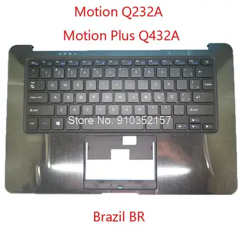 Crna postolje za ruku i Crna Tipkovnica Za Positivo Motion Q232A Motion Plus Q432A H003-33 YMS-0075-B D1459 Brazil Plava oznaka bez touchpad