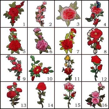 Cvijet Ruže Cvijet Vezene Željezna Нашивка za Odjeću Odjeća DIY Patchwork Naljepnica Cvijeće Oblog Ikone Umjetnički Ručni Rad