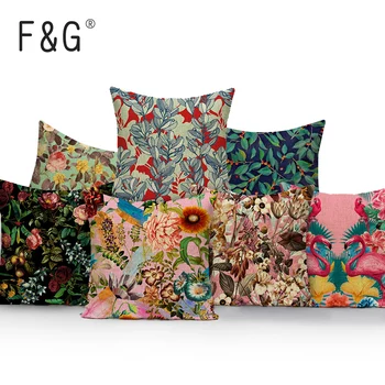 Cvjetni torbica za jastuk Klasicni šareni jastuci home dekor Prilagođene jastučnice lana print vanjski jastuci baca jastuk