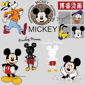 Disney Mickey Mouse, Donald Duck prijenos topline u kombinaciji Zakrpe Dijete Odrasla osoba Odjeća Naljepnica DIY Crtani Tiskano Dječji Božićni Poklon