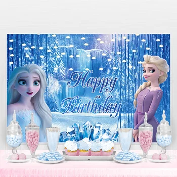 Disney Prilagođene Smrznuto Anna Elsa Princeza Pahuljica Crtani Fotografske Pozadine Pozadina Rođendan Dekoracija Pozadina