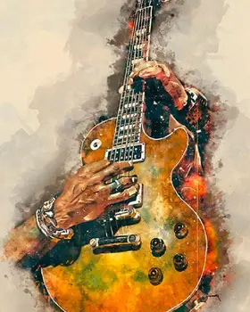 DIY 40X50 ulje na platnu Po Brojevima Ručno gitara boja po brojevima Na Platnu Home Dekor Digitalni Slikarstvo Božić