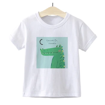 Dječja Majica Y2k za Dječake, Korejski modna odjeća, Slatka Dječja odjeća s po cijeloj površini Krokodila, Ulica Majica za Dječake i Djevojčice