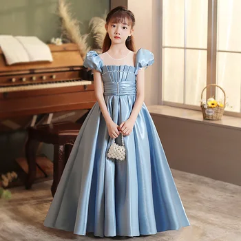 Dječje model za djevojčice, večernjih haljina za modnu pistu, slatka suknja mala princeza, dječje vodi, cvijet, dječja klavir, kostime za nastupe, proljeće