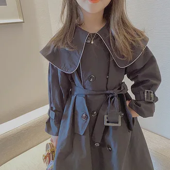 Dječje ветровка srednje dužine, jesenski temperamentni jakna za djevojčice, kardigan s igle od 3 do 7 godina, dječja odjeća