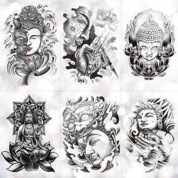 Dobrota je Mudrost Buddha Shakyamuni Vodootporne Privremena Tetovaža Naljepnica Sveta Vjera Toranj Flash-Tetovaže Na Ruci Body art Lažna Tetovaža