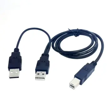 Dual USB 2.0 Priključak standardni kabel B Male Y 80 cm za pisač, skener i vanjskog tvrdog diska